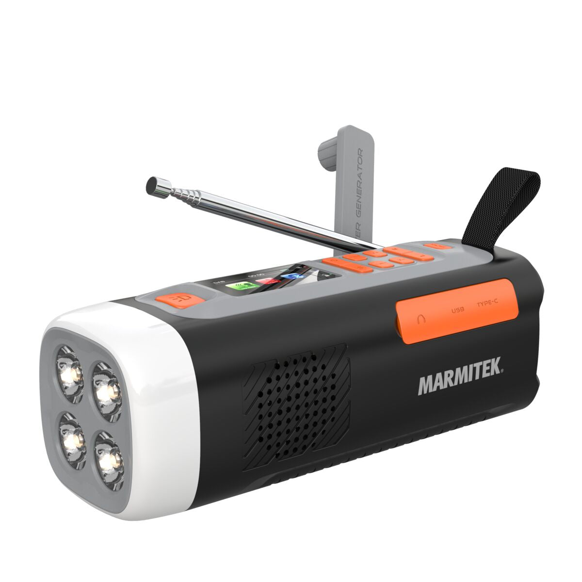 Marmitek RESQ 200 – Tragbares DAB+ Radio, FM, Bluetooth, IPX3 – Schwarz