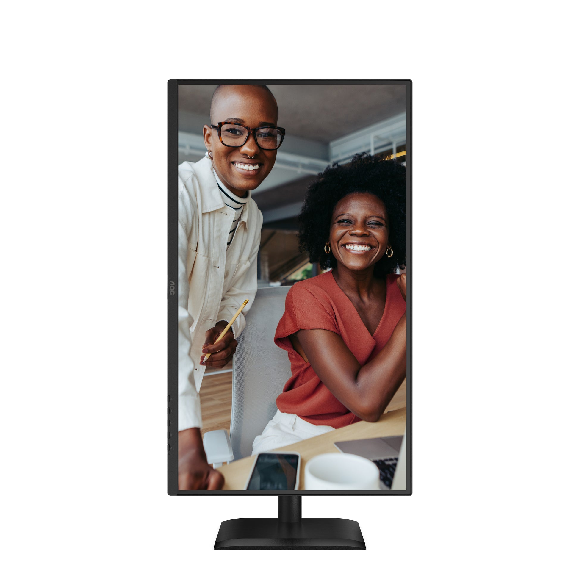 AOC 27E4CV – Monitor, 27", IPS, 120 Hz, 300 cd/m², USB-Hub, Lautsprecher, Adaptive Sync, Schwarz