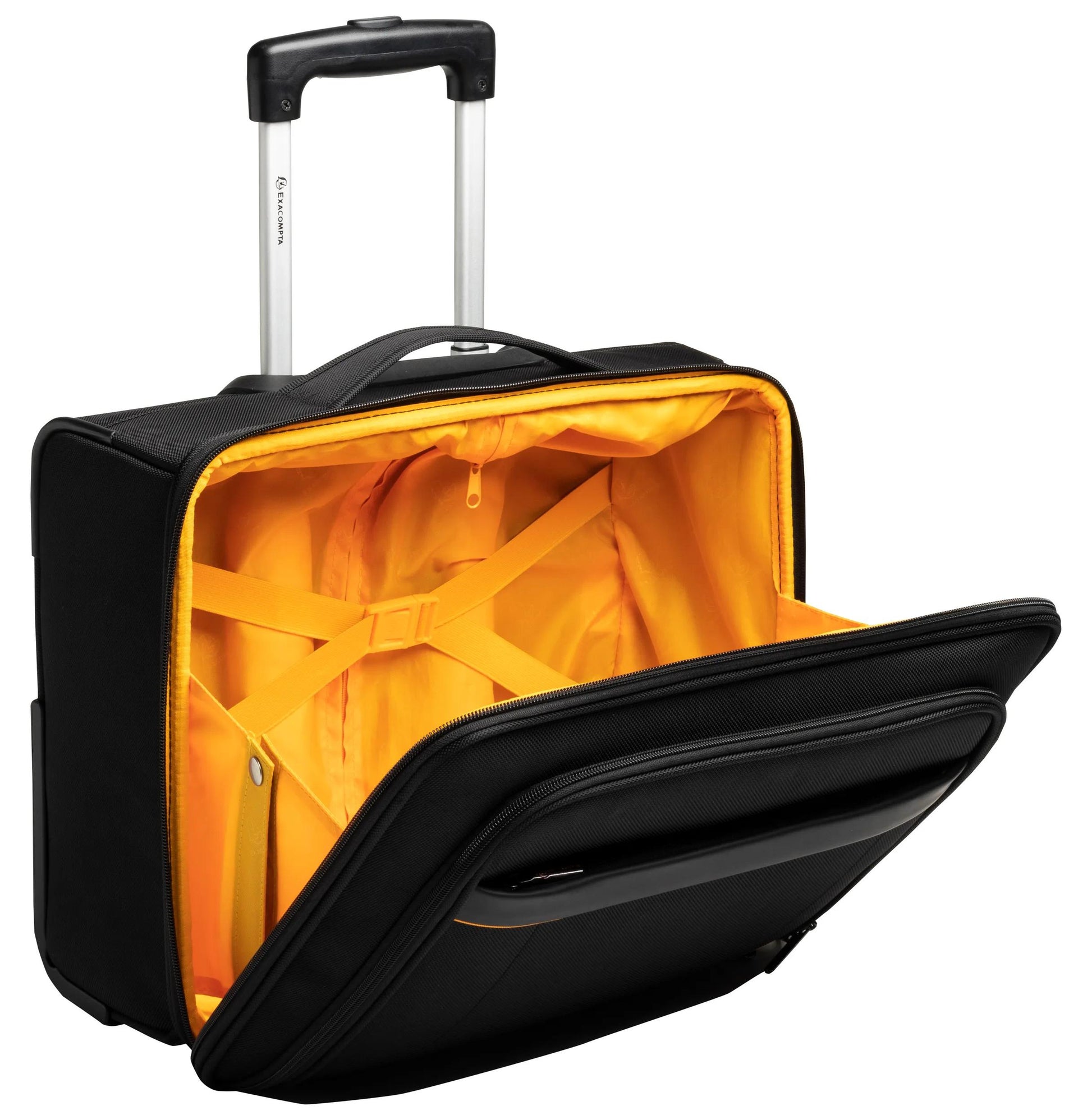 Exacompta Notebook-Tasche für Notebooks bis 15,6" – mit Rollen, Teleskopgriff – Schwarz