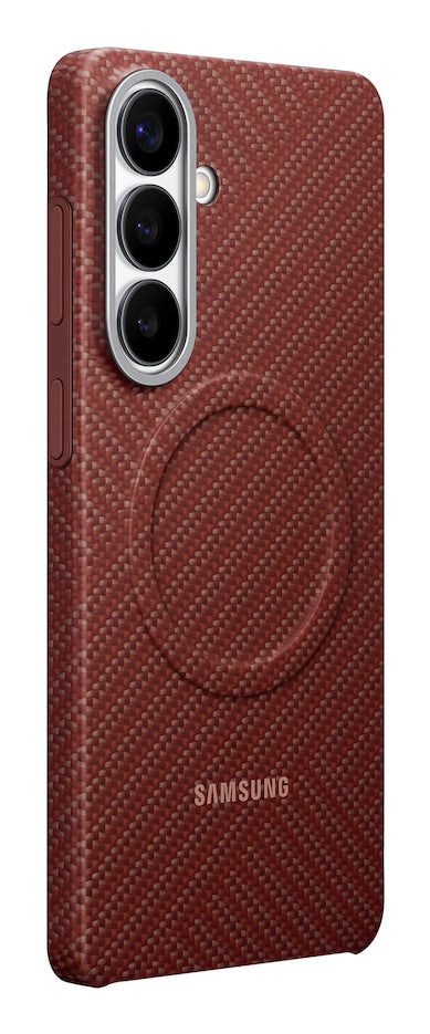 Samsung Carbon Magnet Backcover – für Samsung Galaxy S26+, Kohlefaser, Coralred