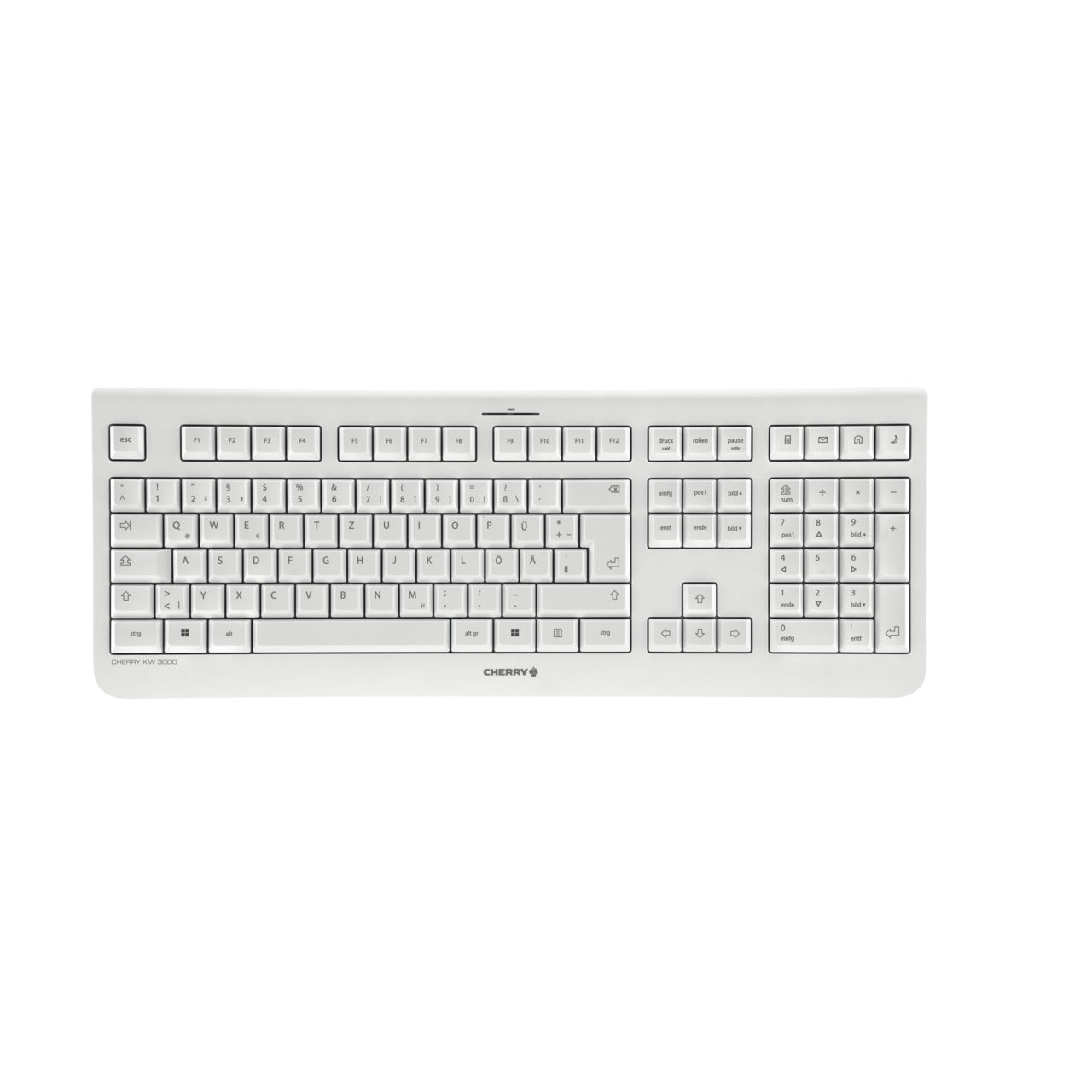 CHERRY KW 3000 – Tastatur, kabellos (2,4 GHz), DE-Layout (DE), Fullsize (mit Ziffernblock)