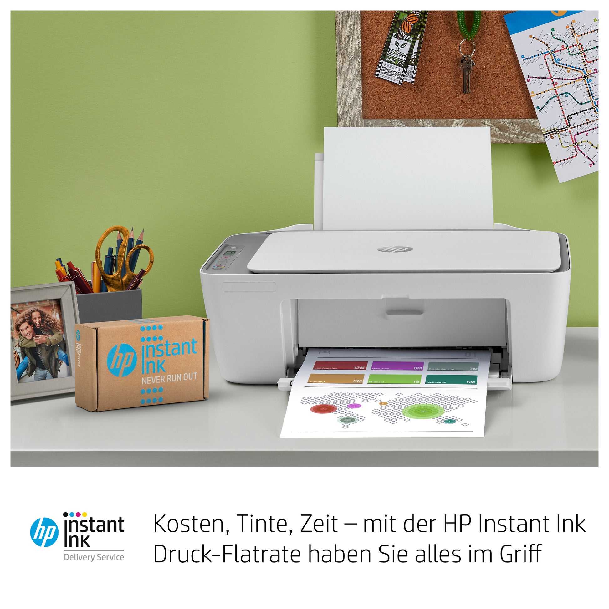HP DeskJet 2720 – Farbtintenstrahl-Multifunktionsdrucker, A4, 3-in-1, Duplex, WLAN, AirPrint, Mopria