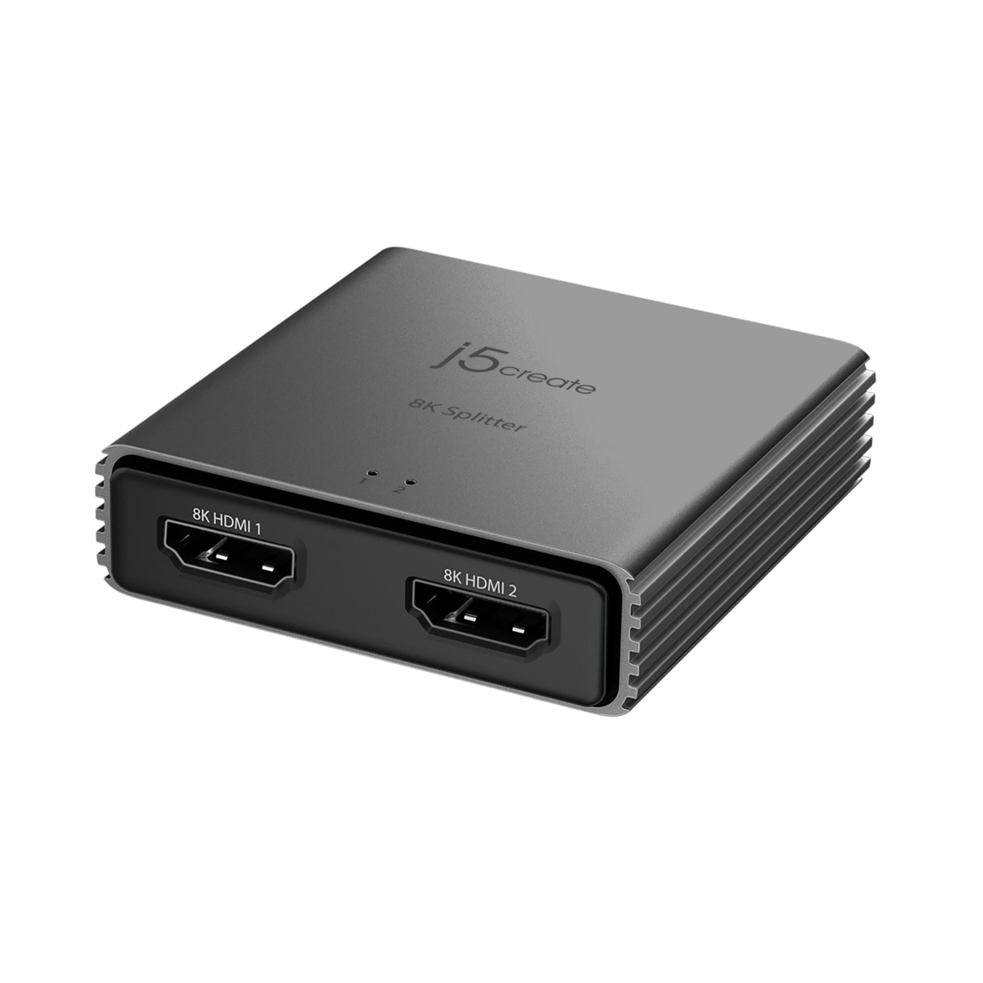 j5create JDSH812 – HDMI Splitter, HDMI 2.1, 1× HDMI In / 2× HDMI Out, 8K@240 Hz, HDR, HDCP 1.4/2.2/2.3, Grau