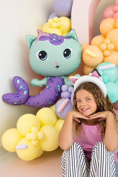 PartyDeco Folienballon Katze – Mehrfarbig – 80 × 82 cm – 1 Stk