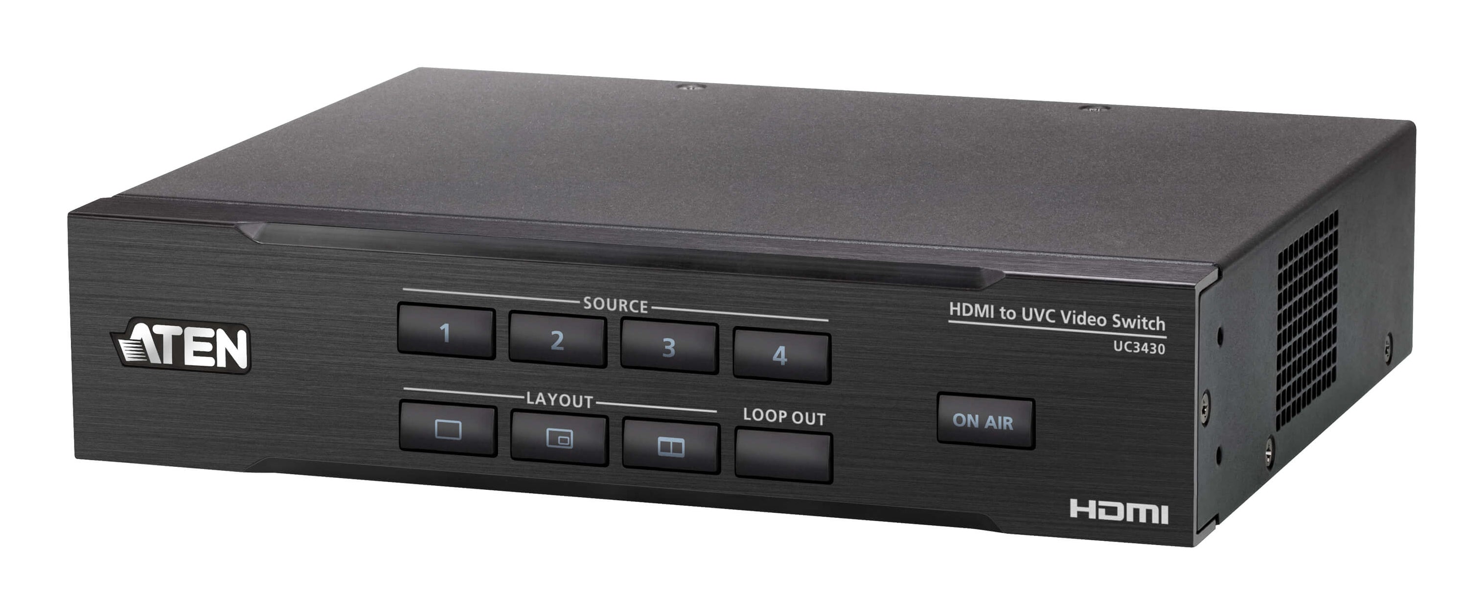 ATEN UC3430 CAMLIVE PRO 4K Capture-Adapter HDMI zu USB-C – 4× HDMI 4K60 zu USB-C 4K30, UVC, für Windows/Mac