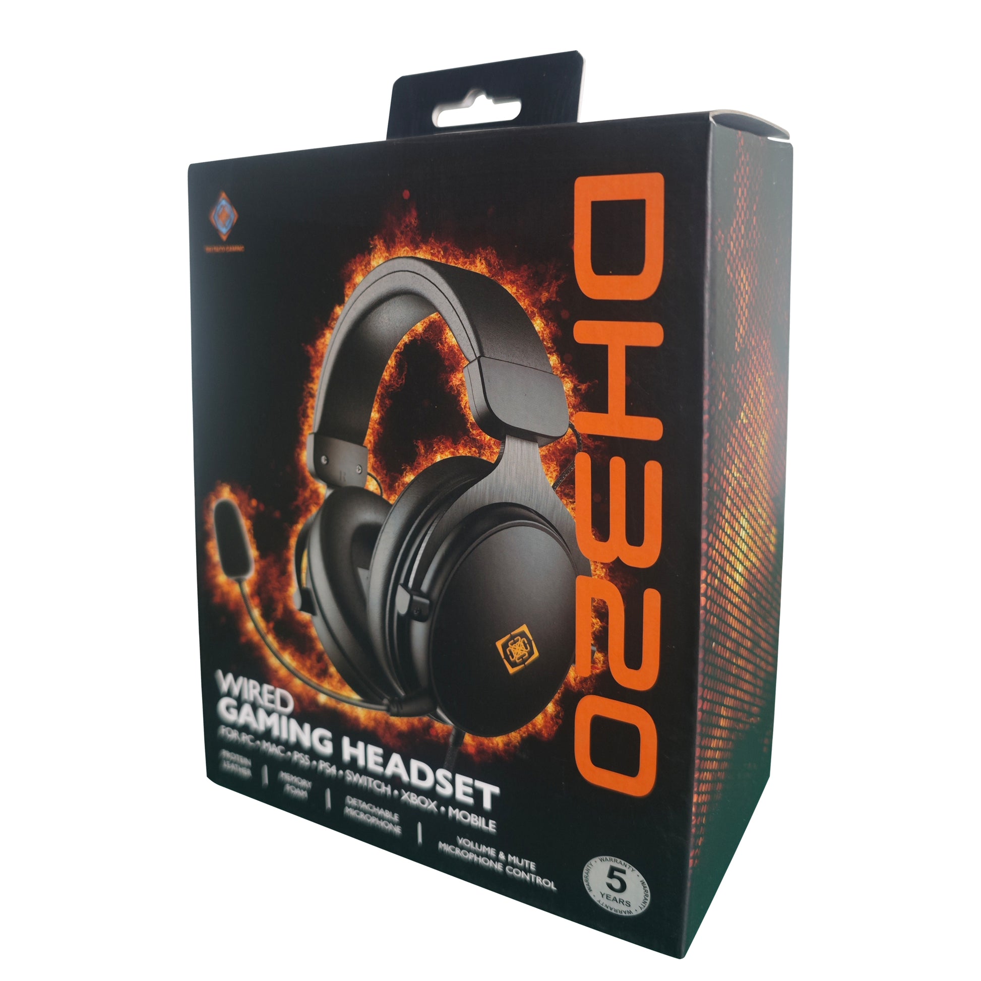 Deltaco Gaming GAM-190 Gaming-Headset – Over-Ear, 3,5 mm Klinke, für PC, PlayStation, Xbox und mehr, Schwarz