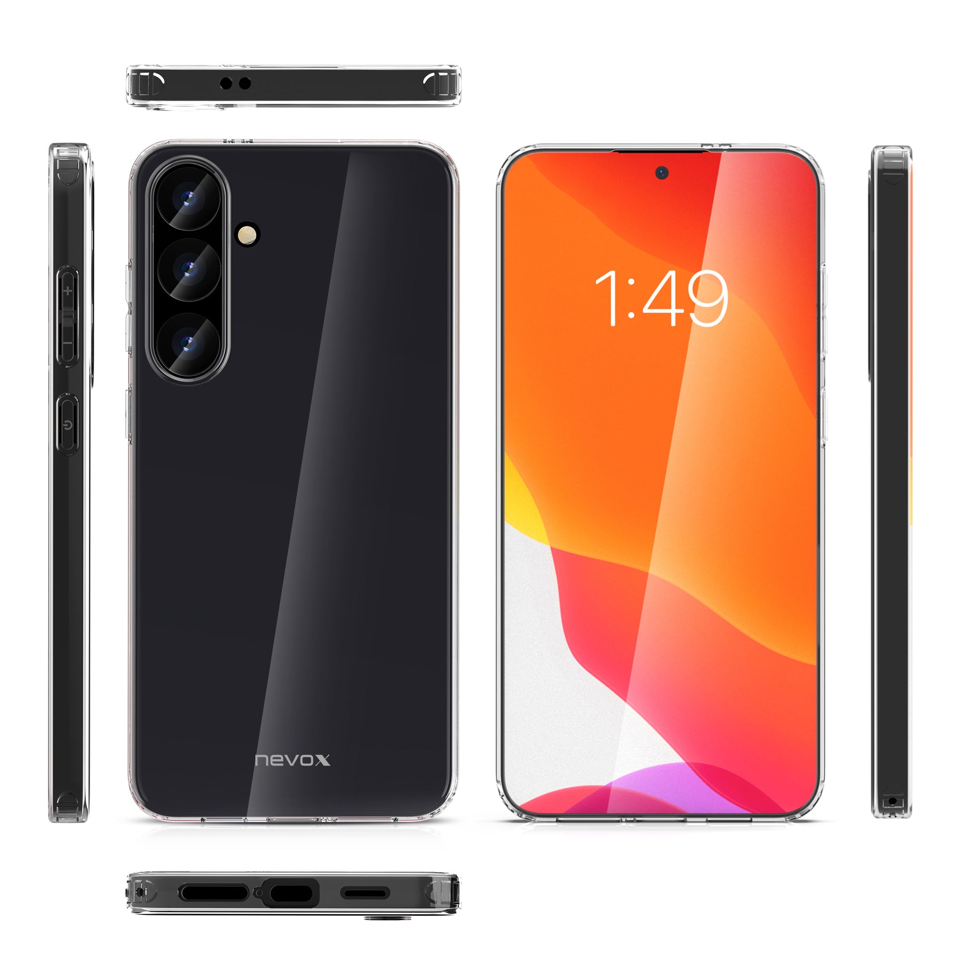 nevox StyleShell Flex Backcover – für Samsung Galaxy S25+, TPU, Transparent