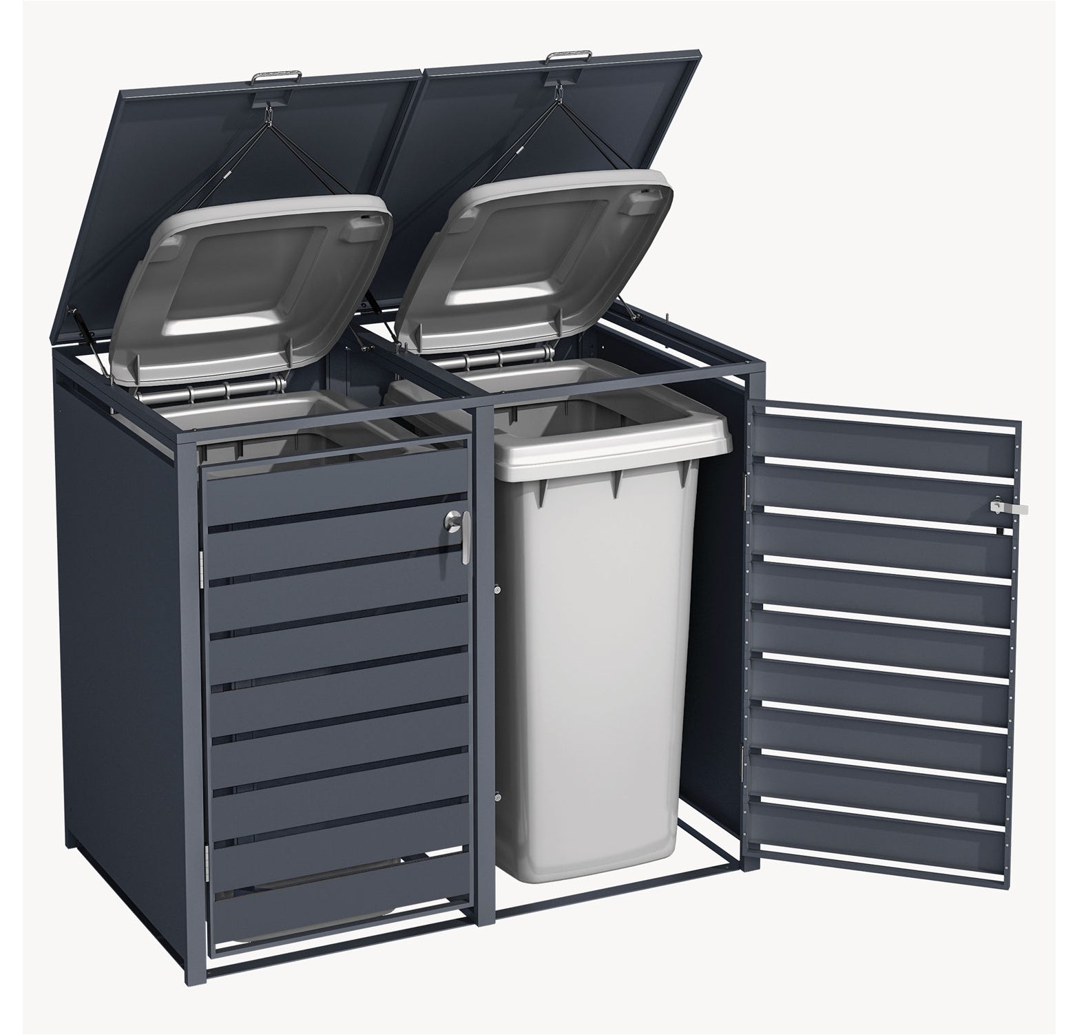 Phoenix Safe Co. Müllcontainer GB2213AAK – Stahl – Anthrazit – Soft-Close – 132,0 × 80,0 × 116,0 cm