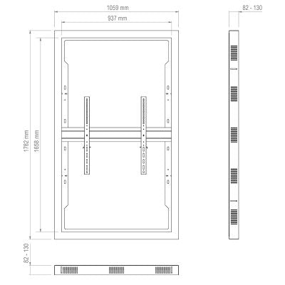 Hagor Enclosure 75" – Schutzgehäuse, Hochformat, VESA 600×800 mm, für Displays bis 75", Schwarz