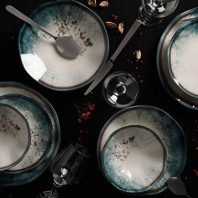 Hermia Geschirrset – 24-teiliges Set, Porzellan, Mehrfarbig