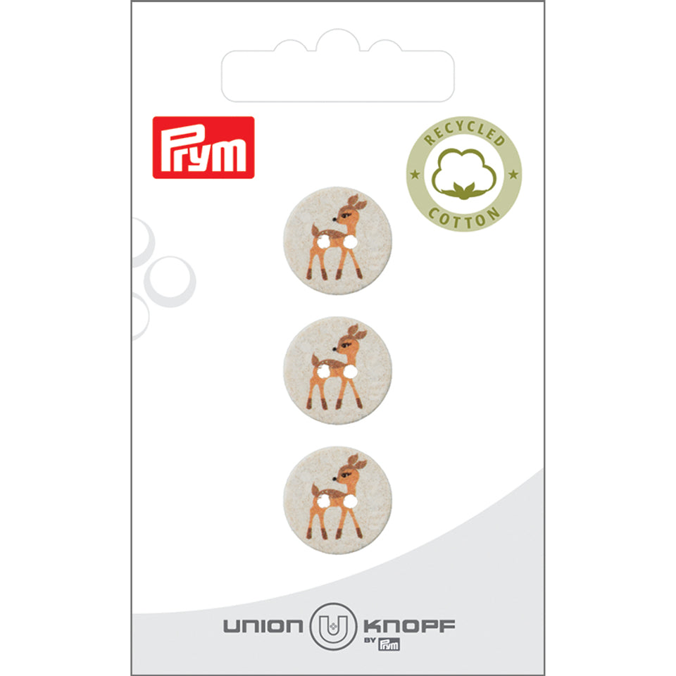 Prym Knöpfe Ø 15 mm – Baumwolle, creme, 3 Stück