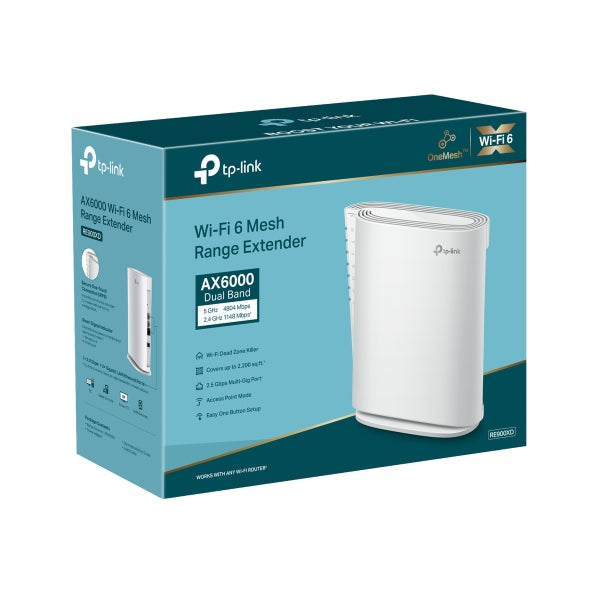 TP-Link RE900XD – Access Point – Wi‑Fi 6, 6,0 Gbit/s, 2,5GbE, Wandmontage