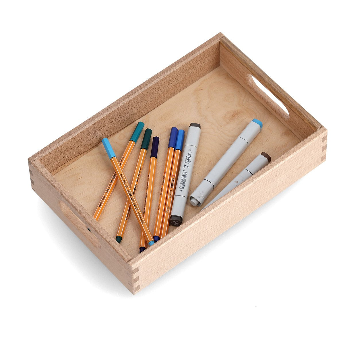 Zeller Present Aufbewahrungsbox (ohne Deckel) – Buche – Braun – stapelbar, mit Griffen – 200 × 70 × 300 mm