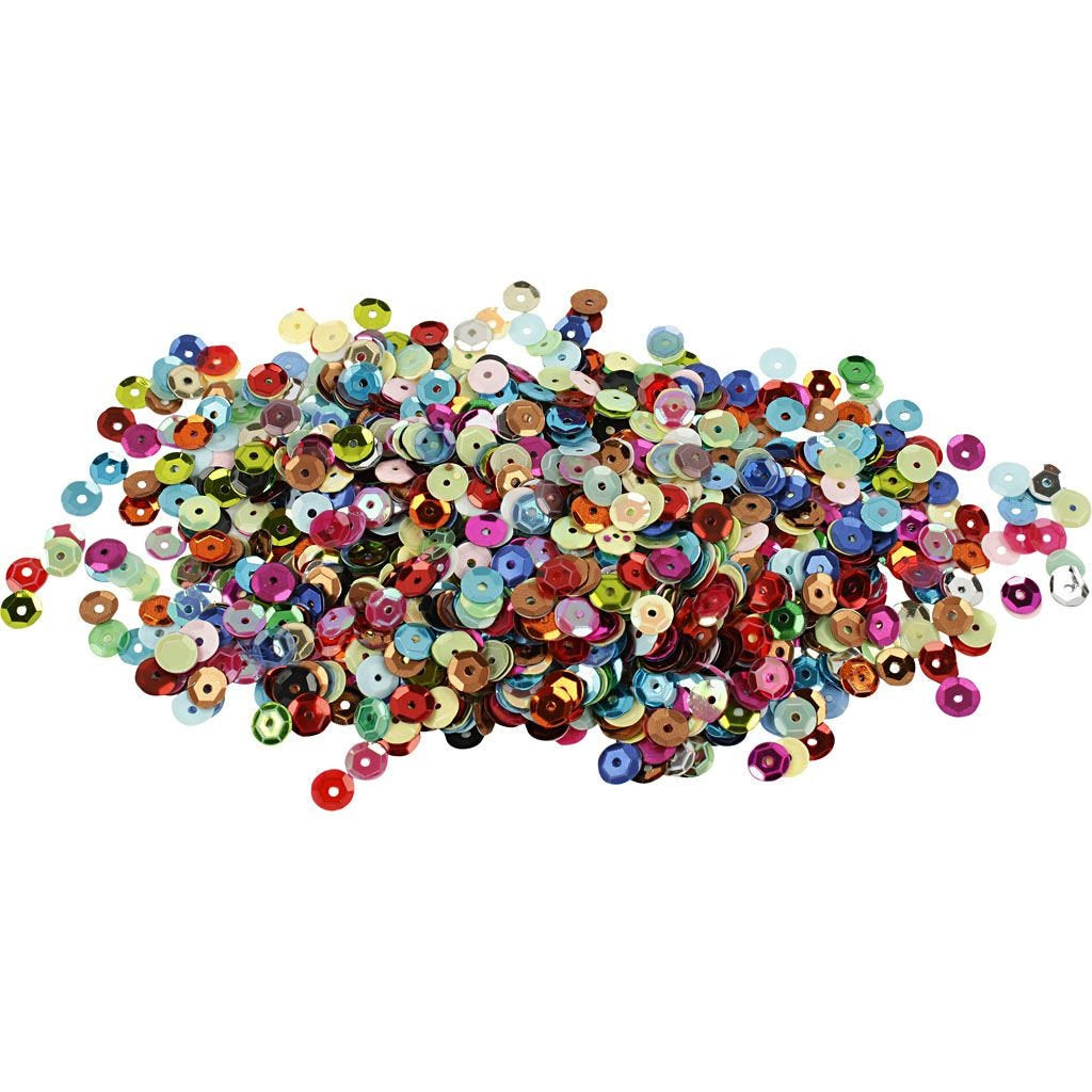 Creativ Company Pailletten, mehrfarbig, Ø 6 mm, 10 g