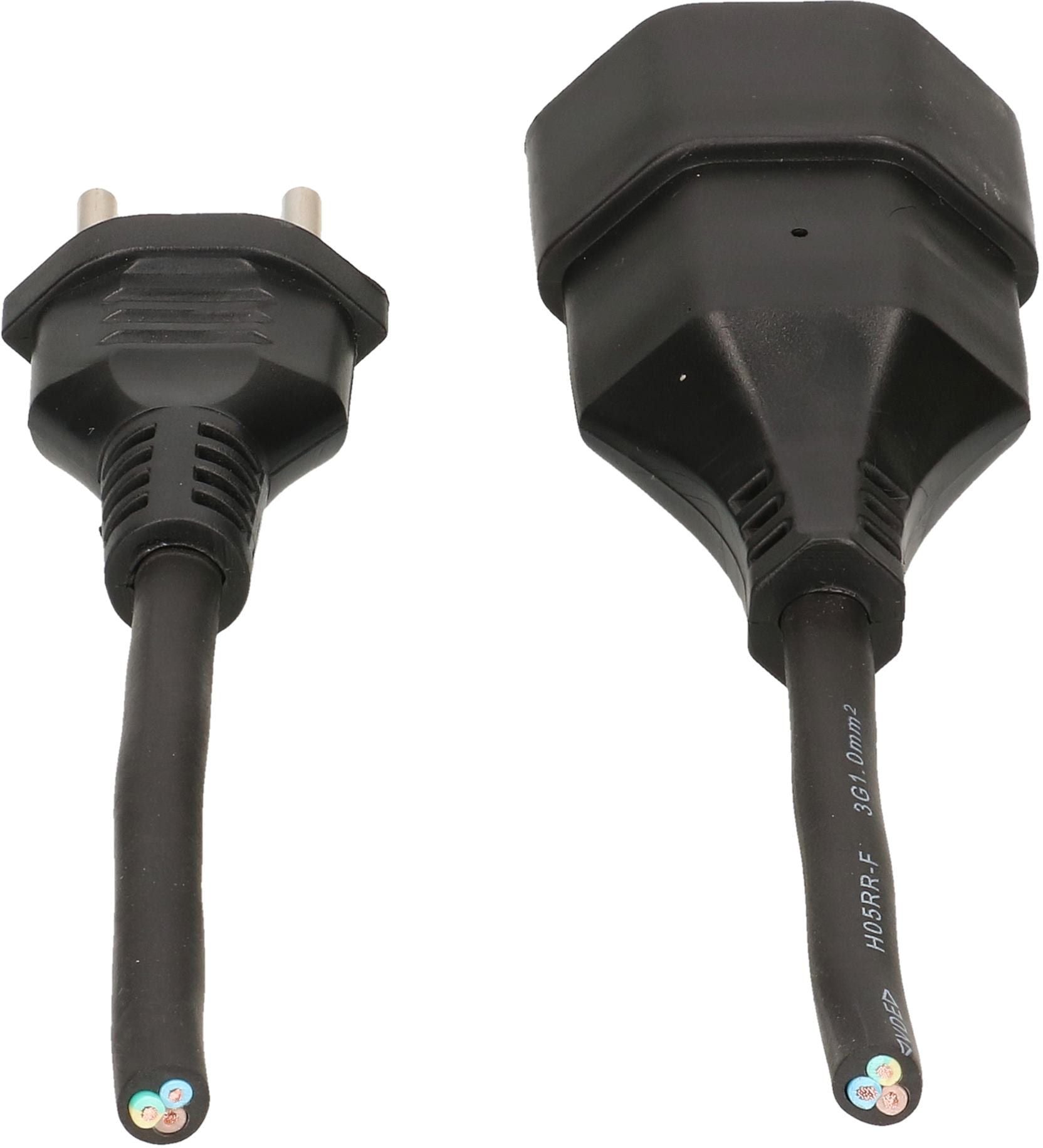 Max Hauri AG Max Hauri Verlängerungskabel, T12–T13, 5 m, 1 mm², angespritzt – schwarz