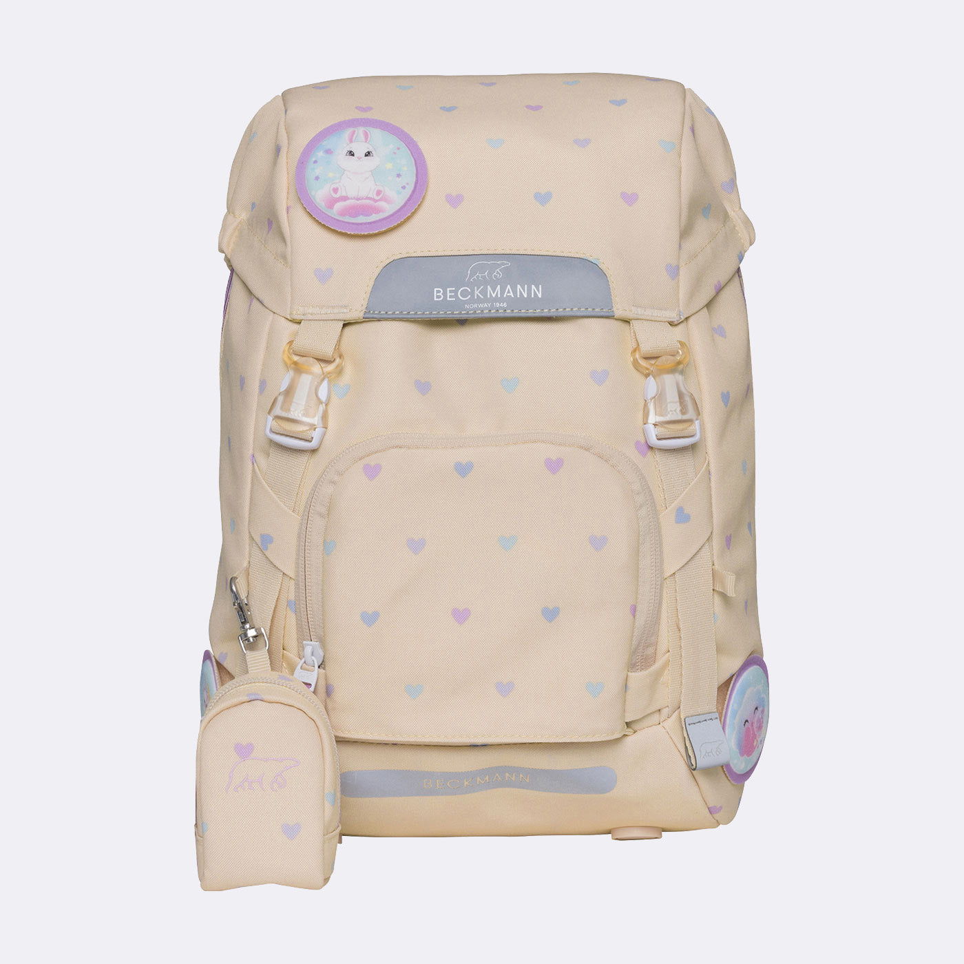 Beckmann Classic – Schulrucksack-Set 6-teilig, Yellow Heart, 22 l, 24×37×25 cm
