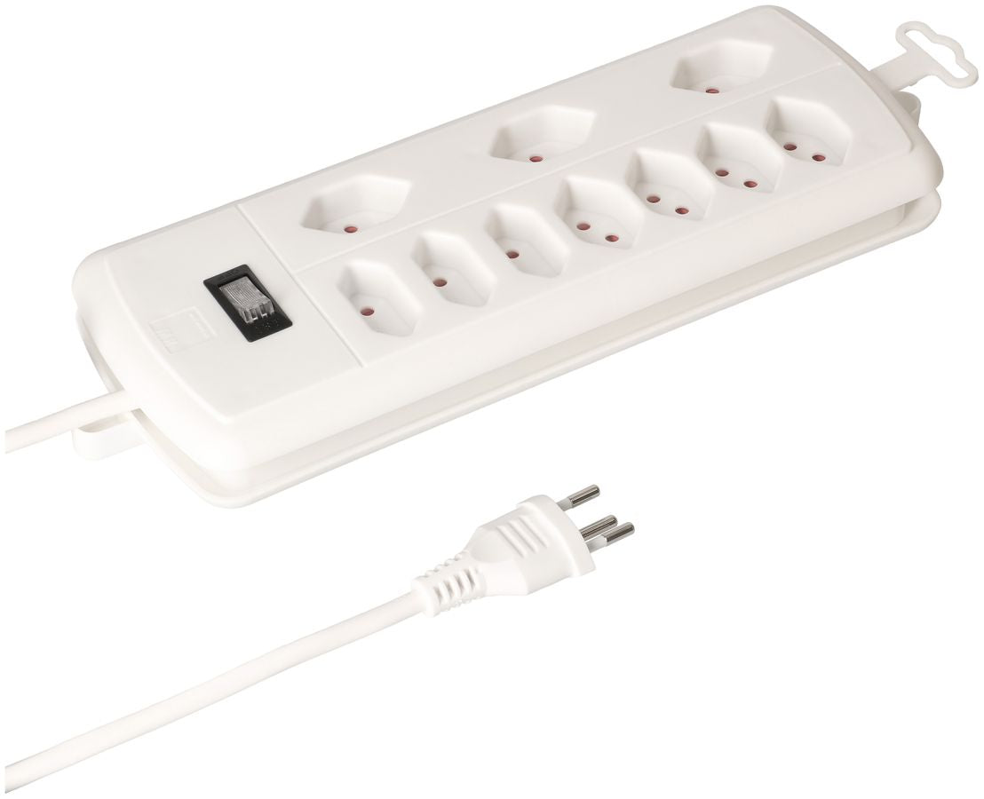 Max Hauri AG Max Hauri Power Station Steckdosenleiste (7×T13 + 3×T11), mit Schalter, 1,5 m, Eingang T12, IP20 – weiss