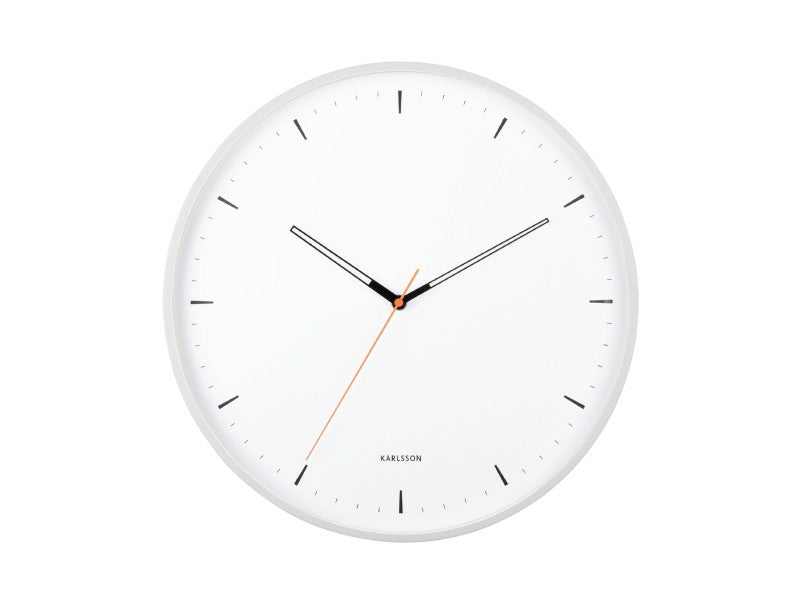 Karlsson Wanduhr Calm – Ø 40 cm, weiss, Metall, lautlos