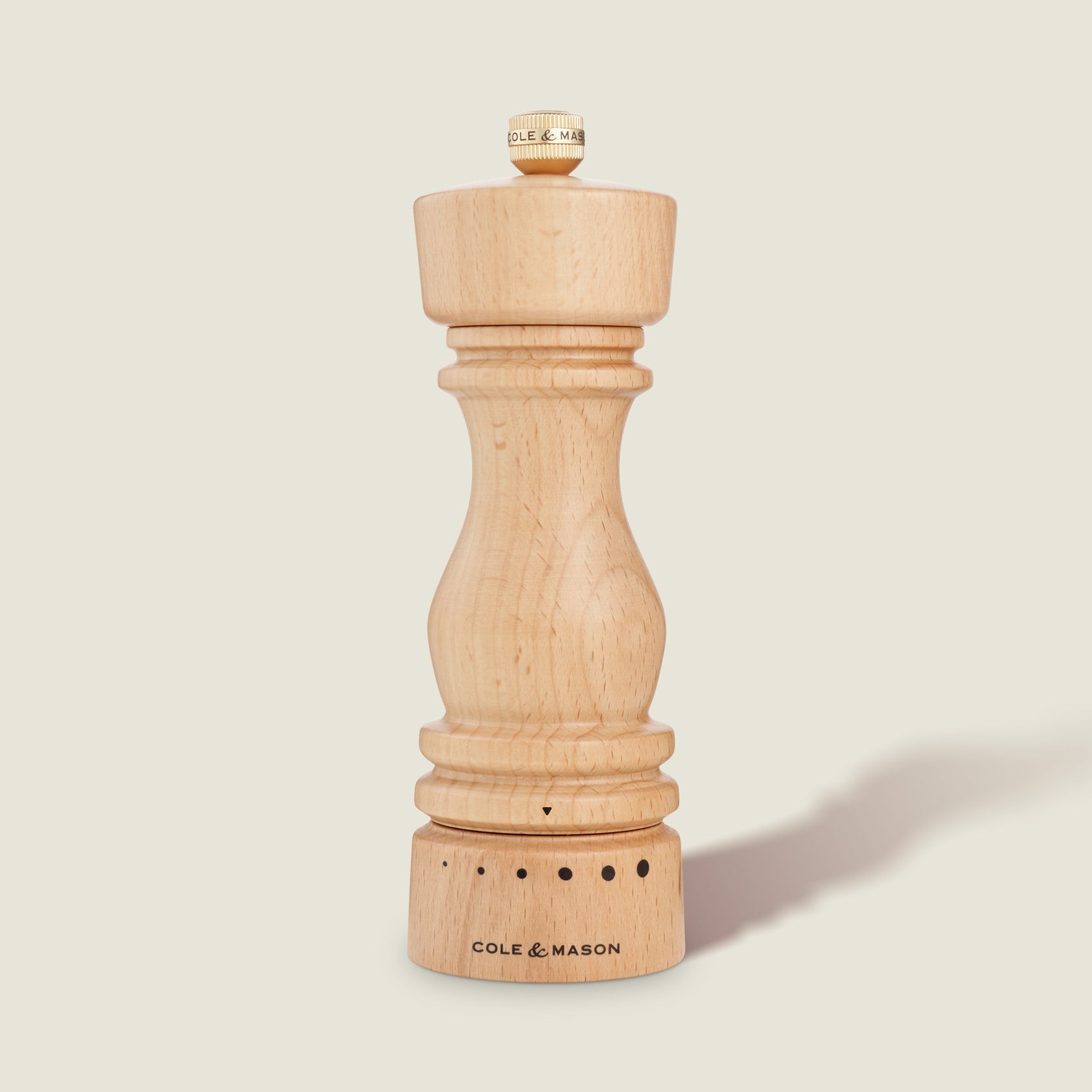 Cole & Mason London PM – Salz-/Pfeffermühle Ø 6 × 18 cm, Buchenholz, Braun