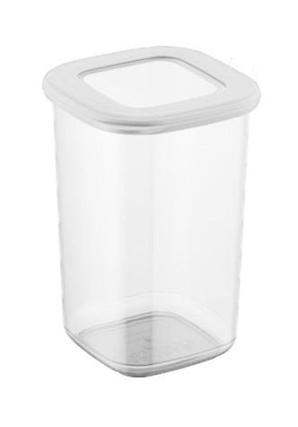 Hermia Vorratsdose 1,2 l, 10 × 10 × 16,5 cm, Polypropylen (PP), transparent/weiss