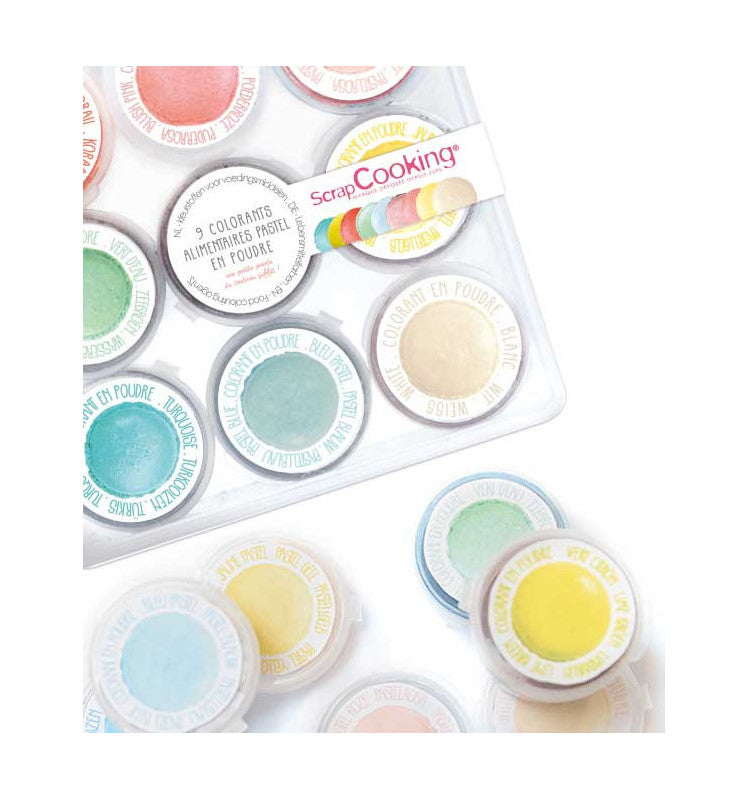 ScrapCooking Lebensmittelfarbstoffpulver – Pastell-Set – 160 g