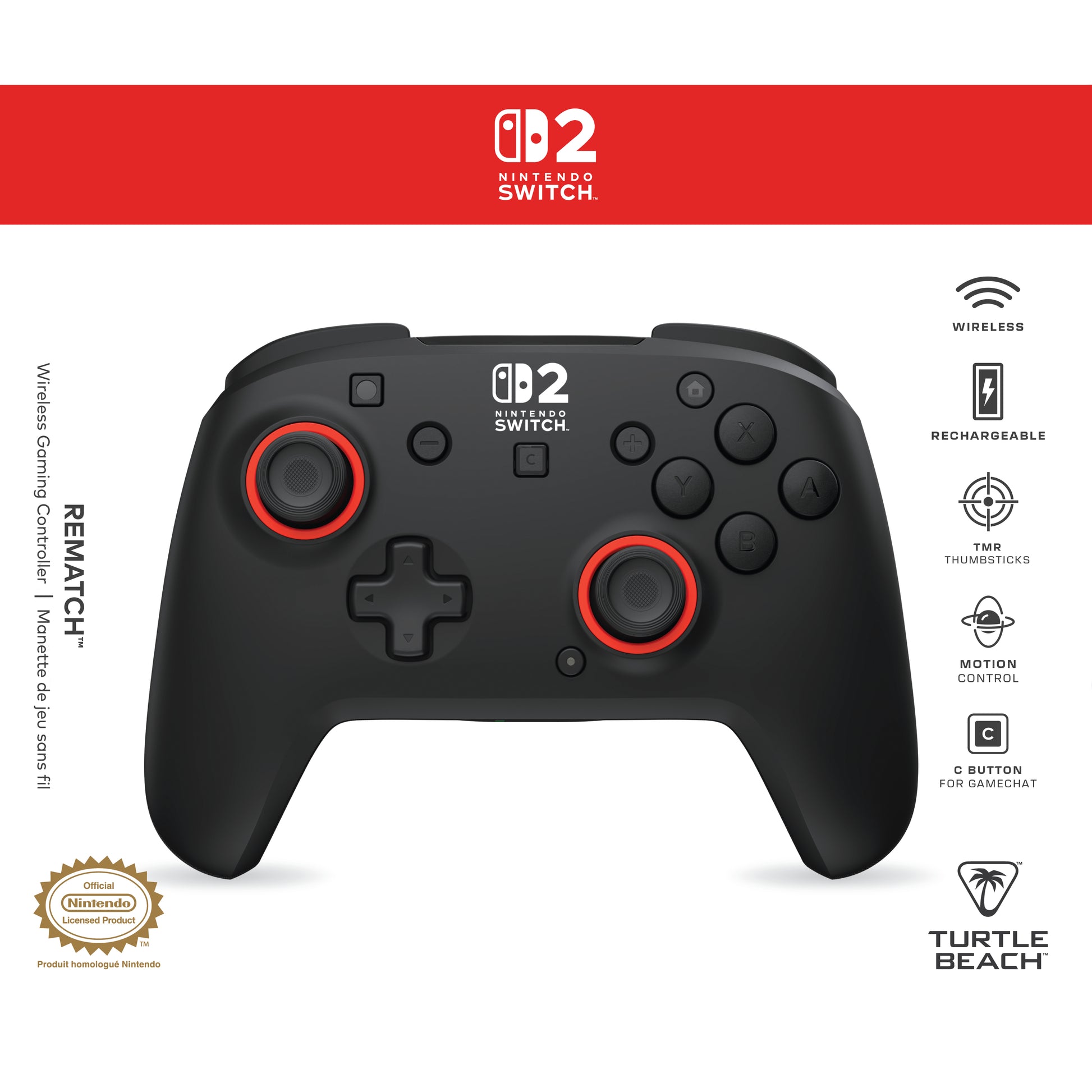 Turtle Beach Rematch TBC-8105 – Gamepad – USB + Bluetooth, USB-C, für Nintendo Switch & mehr, Schwarz