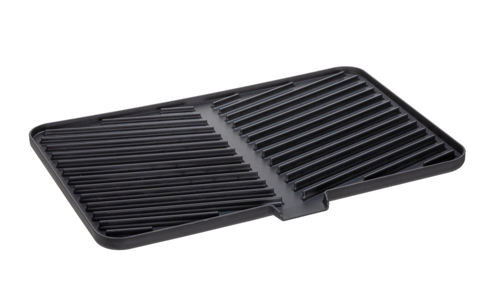 Wenko – Abtropfer 43 × 31 × 8 cm, Kunststoff, Schwarz, mit Tellerhalterung