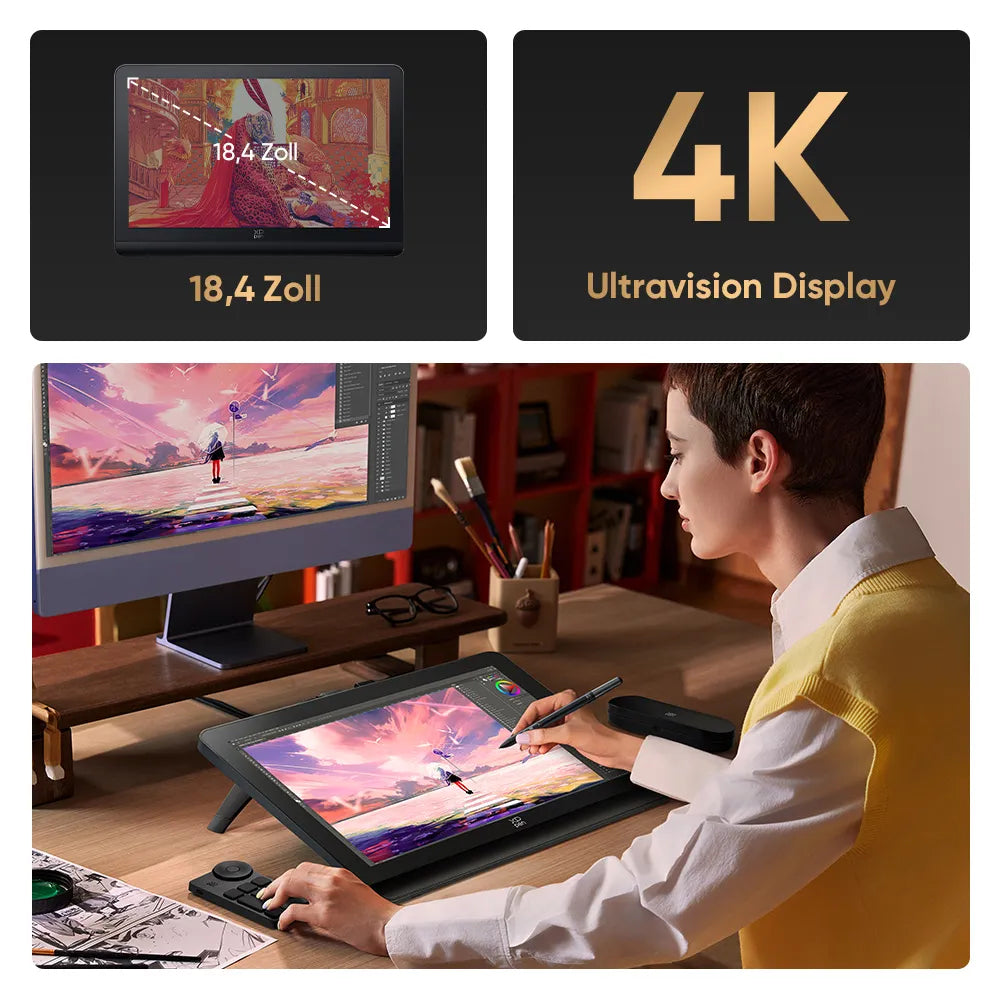 XPPen XP-Pen – Stiftdisplay Artist Pro 19 Gen 2, 18,4", schwarz, für macOS (10.13+)