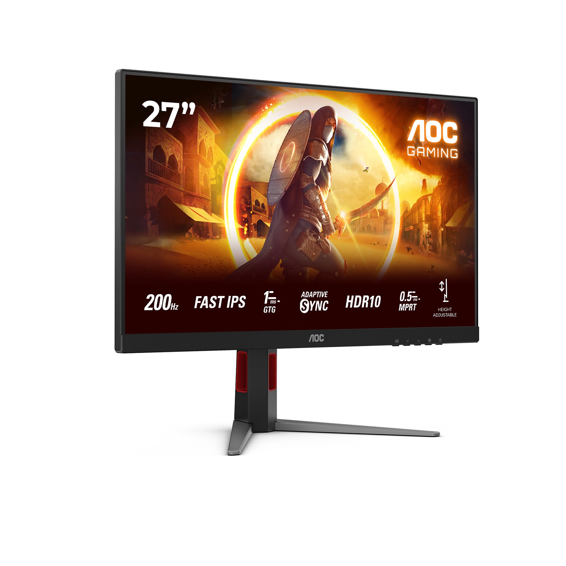 AOC 27G4HA – Monitor, 27", 1920 × 1080 (Full HD), IPS, 200 Hz, Adaptive Sync, Integrierte Lautsprecher, Rot