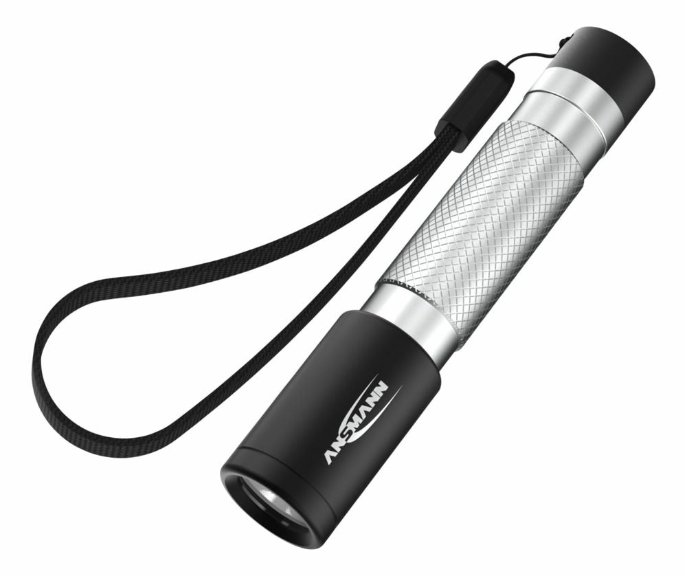 Ansmann Taschenlampe Daily Use 50B – 55 lm, 36 m, IPX4, Batteriebetrieb, 2 Stufen – Schwarz
