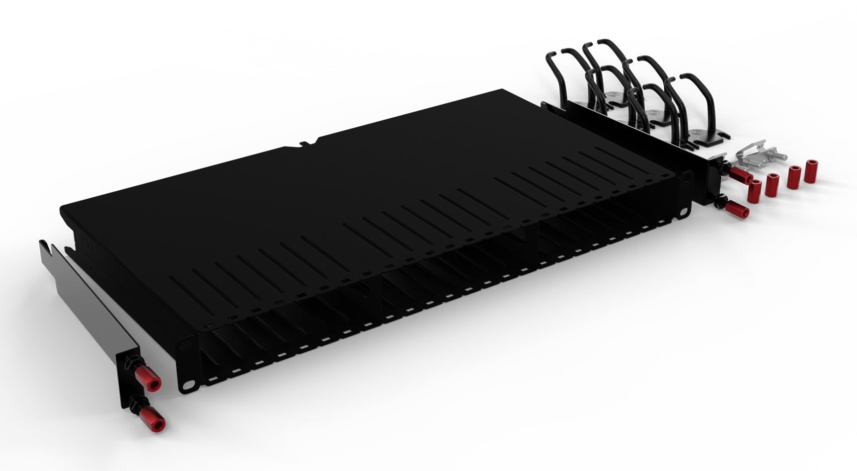 PATCHBOX Kabelmanagementtafel – Stahl, Schwarz, Tragkraft 20 kg, 0,481×0,240×0,050 m, 1 Stück