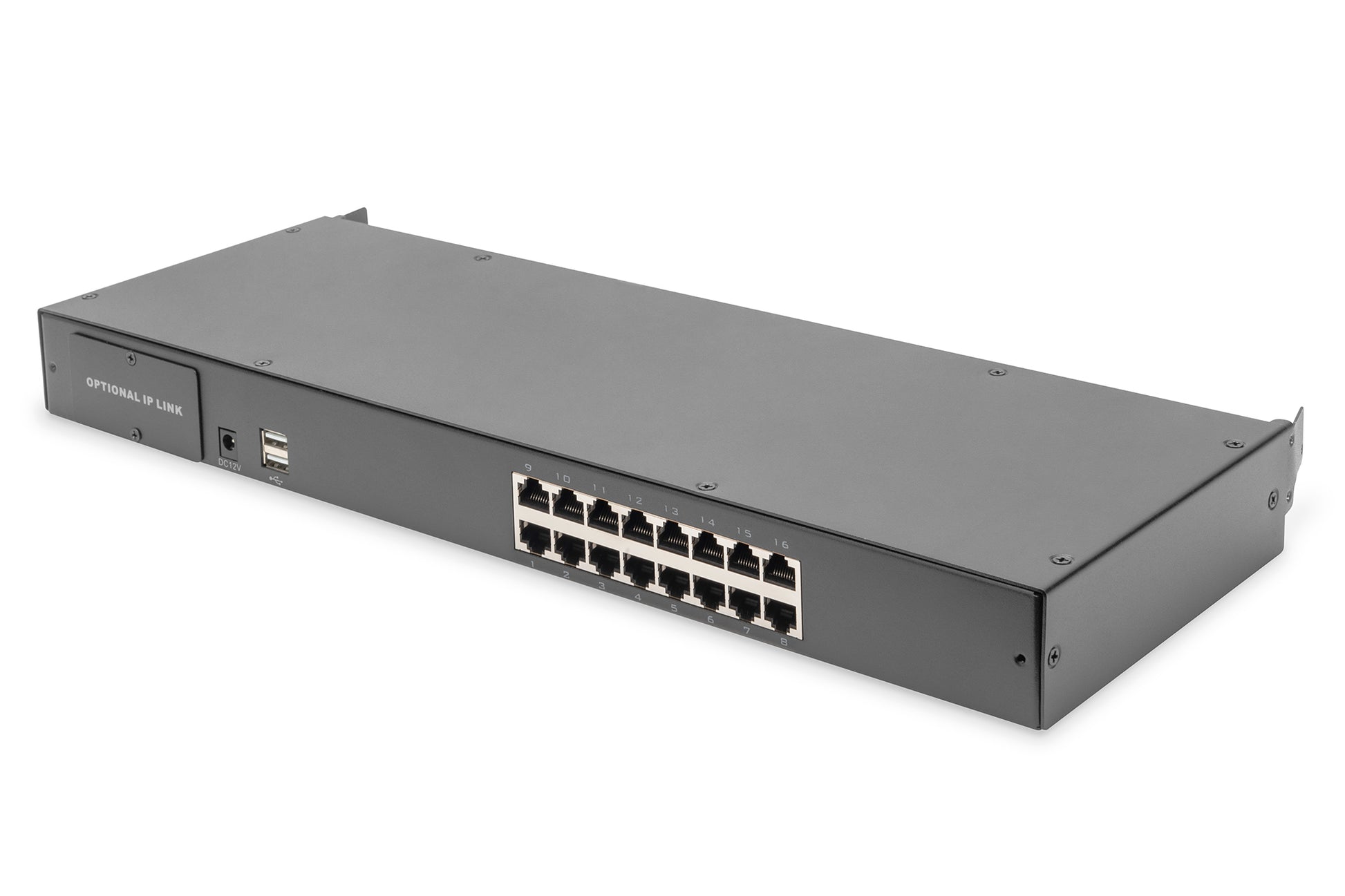 Digitus 19HD – 19" Rack-LCD-Konsole – 1920 × 1080, 16-Port KVM, Deutsch – 1U