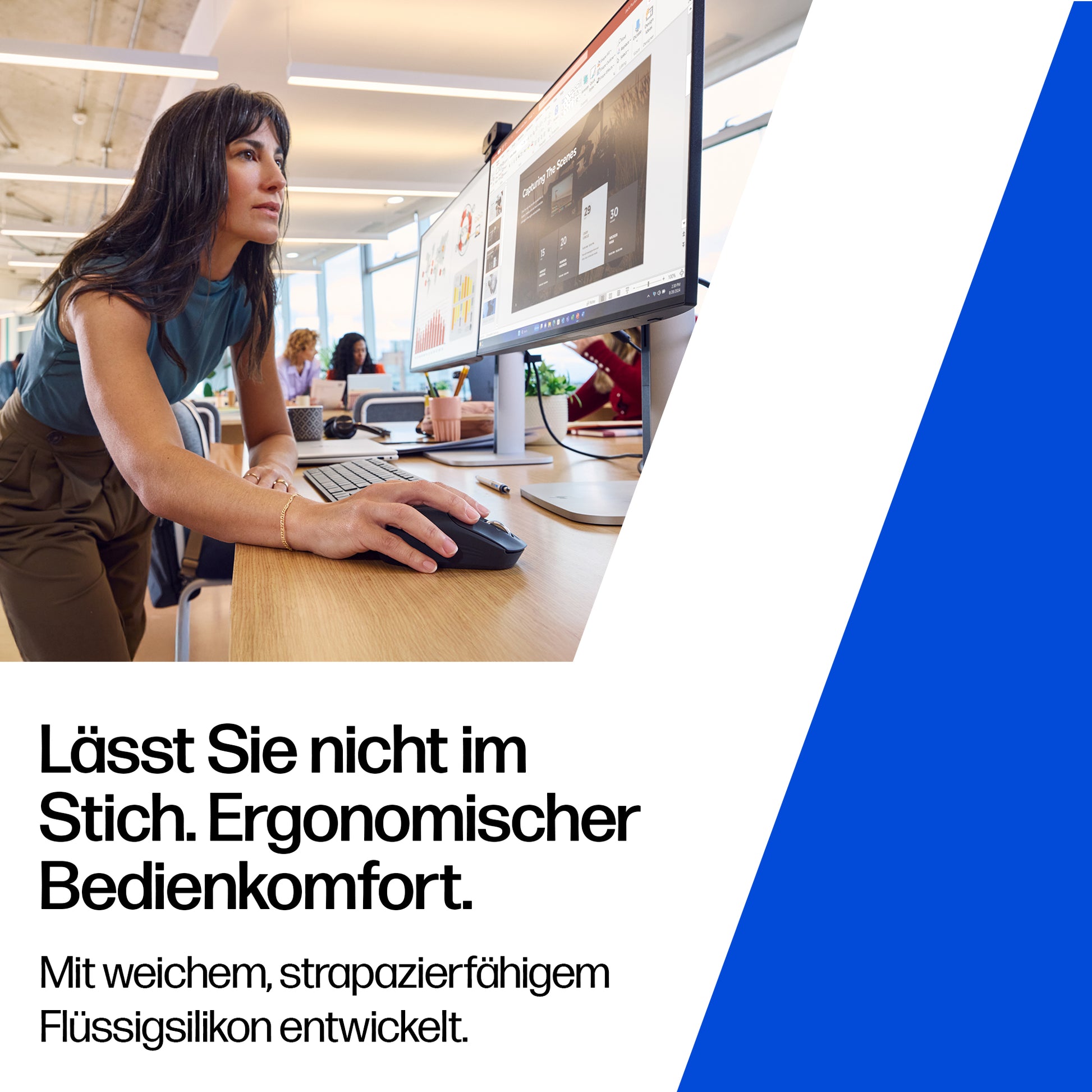 HP 700 Wiederaufladbare Wireless-Maus – Kabellos (Bluetooth/2,4 GHz), 6000 DPI, Beidhändig