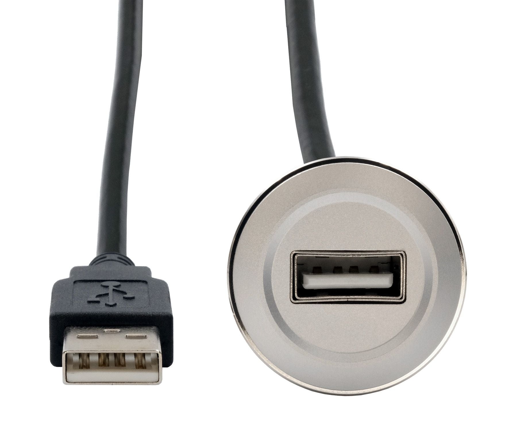 EXSYS Einbau-Adapter USB-A auf USB-A – USB 2.0 (480 Mbit/s) – Metallverstärkt – Silber