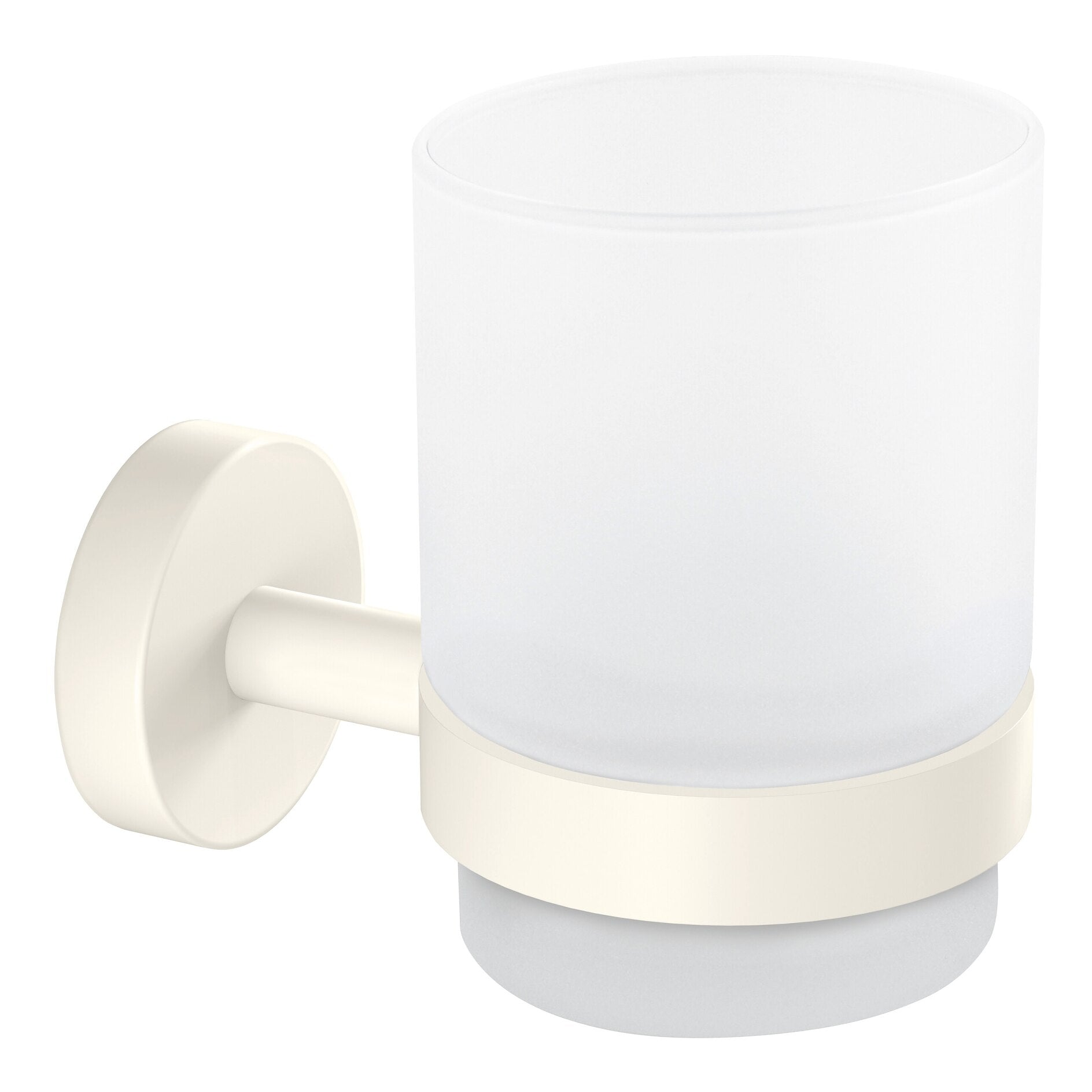 TESA Zahnbecher – Klebemontage – 7 × 10,9 × 9,6 cm – Weiss – Glas/Metall