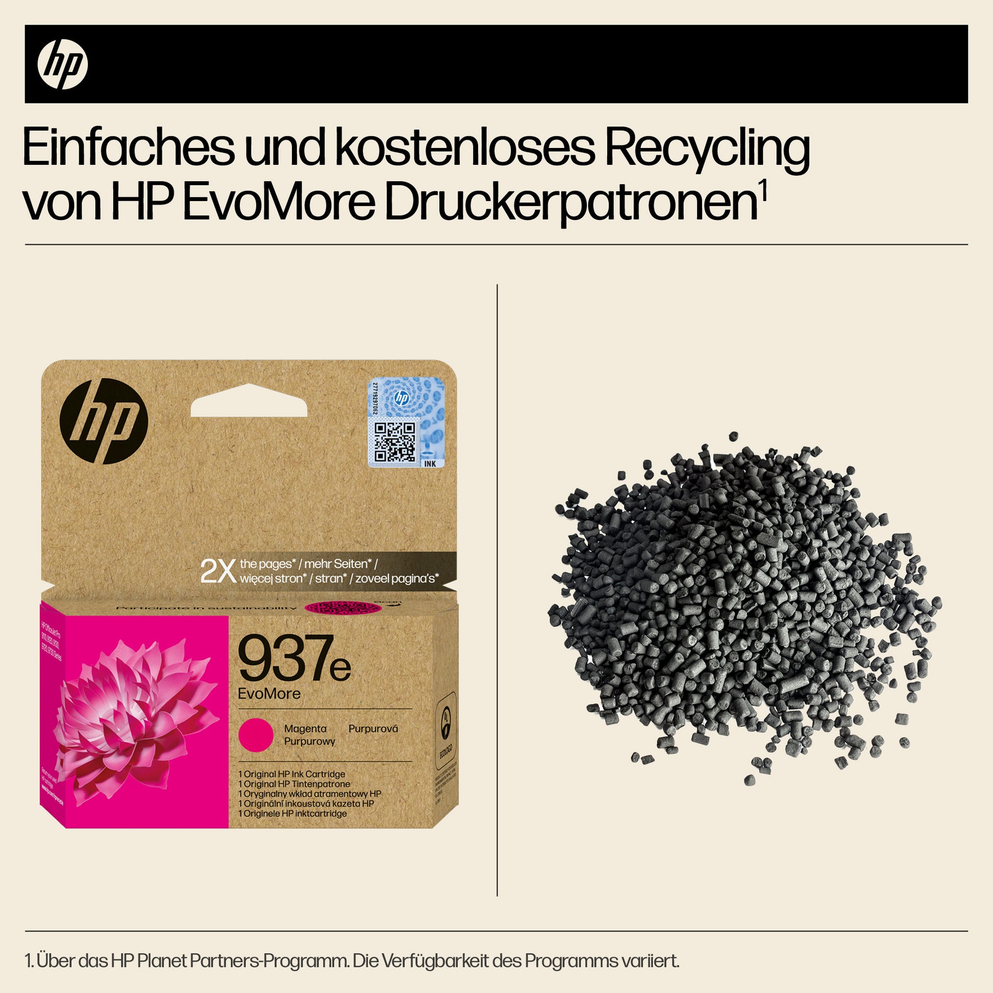 HP 937EXL Evomore Magenta Tintenpatrone (Original) – 1'650 Seiten – für 937E