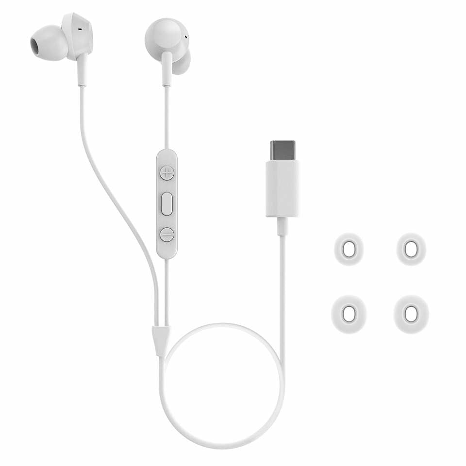 Philips TAE5008WT/00 In-Ear Kopfhörer – Stereo, Kabelgebunden, USB-C, Weiss
