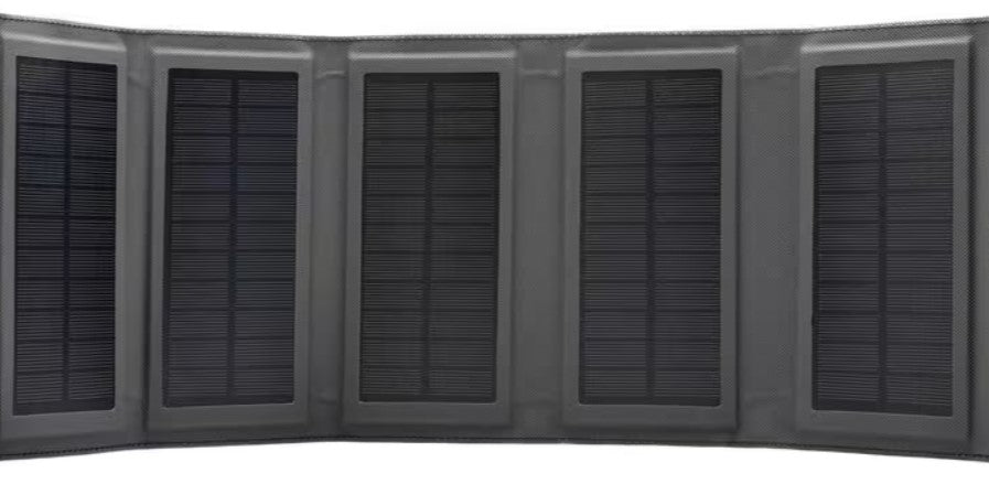 ONIT Powerbank 10000 mAh, PD 20 W, Kabelloses Laden, Solarpanel 10,8 W, Schwarz
