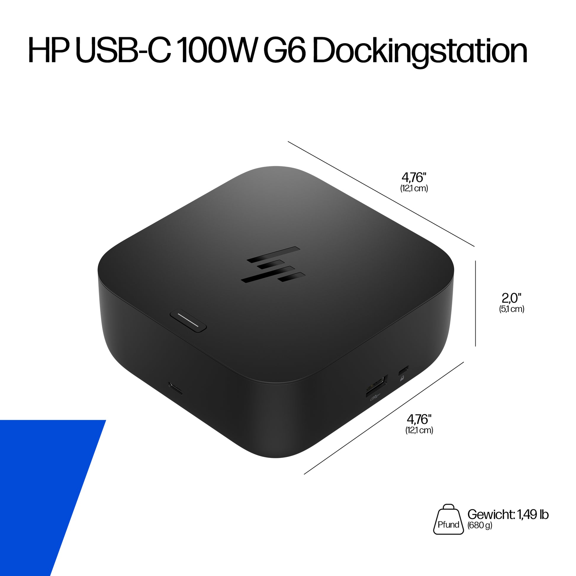 HP G6 Dockingstation – USB-C, 2× DP, 1× HDMI, 3× USB-A, 100 W PD, 25GbE, für Windows/Mac/ChromeOS