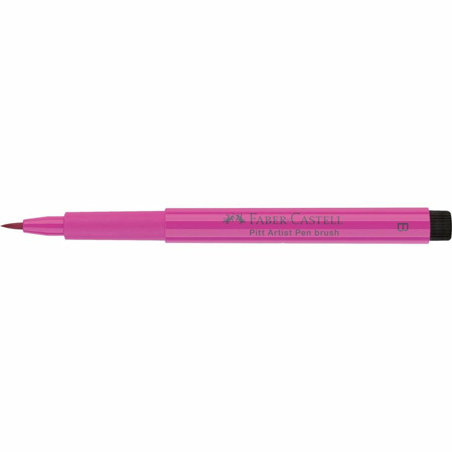 Faber-Castell Pitt Artist Pen Pinselstift – 2,5 mm, pigmentiert, wasserfest, mittel purpurrosa