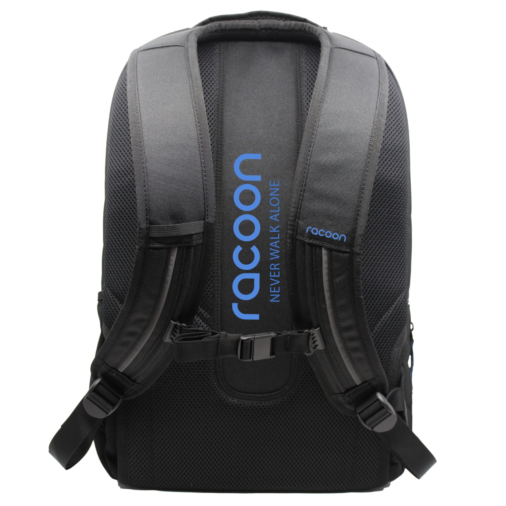 Racoon – Everyday Schulrucksack – Blau, Schwarz – Recyceltes PET – 33 × 48 × 20 cm