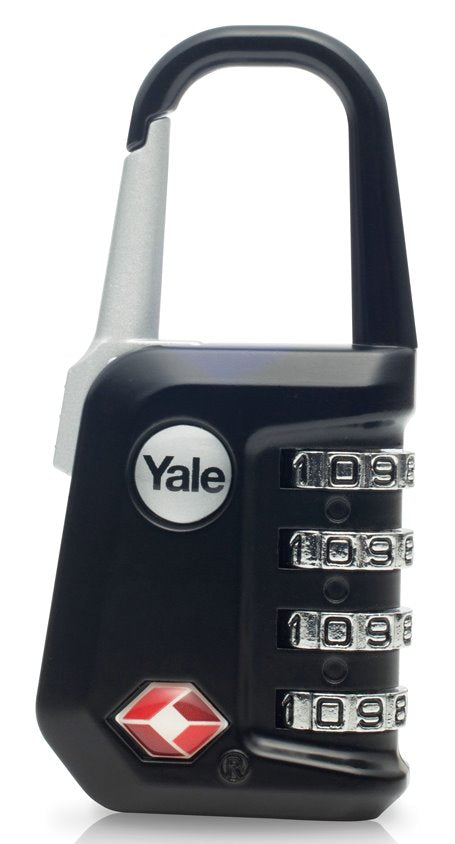 Yale TSA Gepäckschloss – Zahlenschloss – Schwarz – Korpus: Zink, Schäkel: Stahl – YTP5 – 1 Stk.