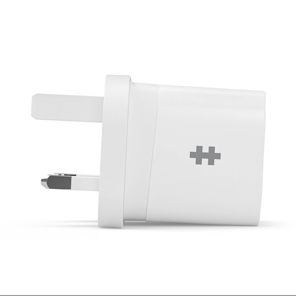 HyperJuice USB-Ladegerät 20 W – USB-C×1, USB-A×1 – PD – UK-Stecker (Typ G) – Weiss