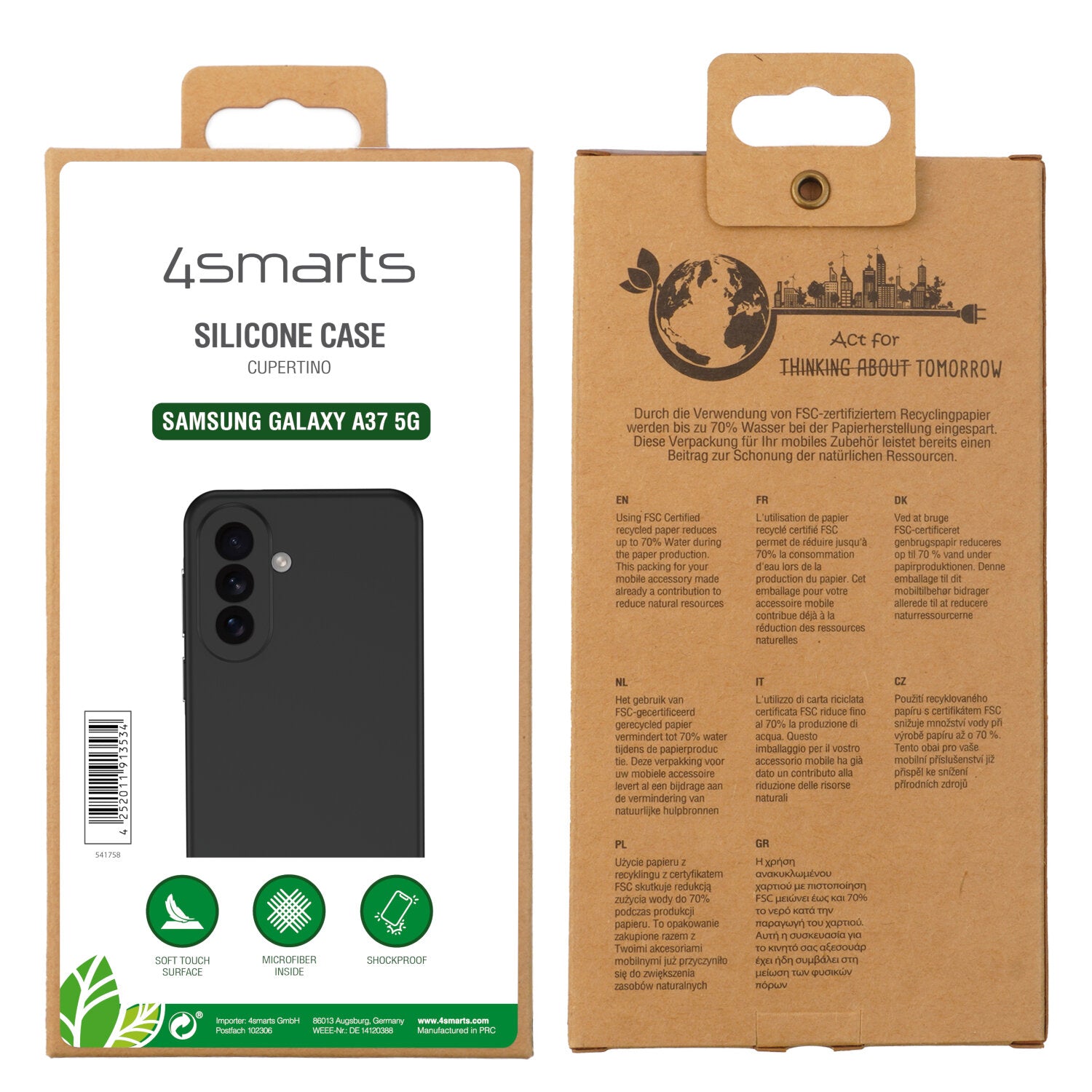 4smarts Cupertino Backcover – für Samsung Galaxy A37 5G, Silikon, schwarz, kratzresistent