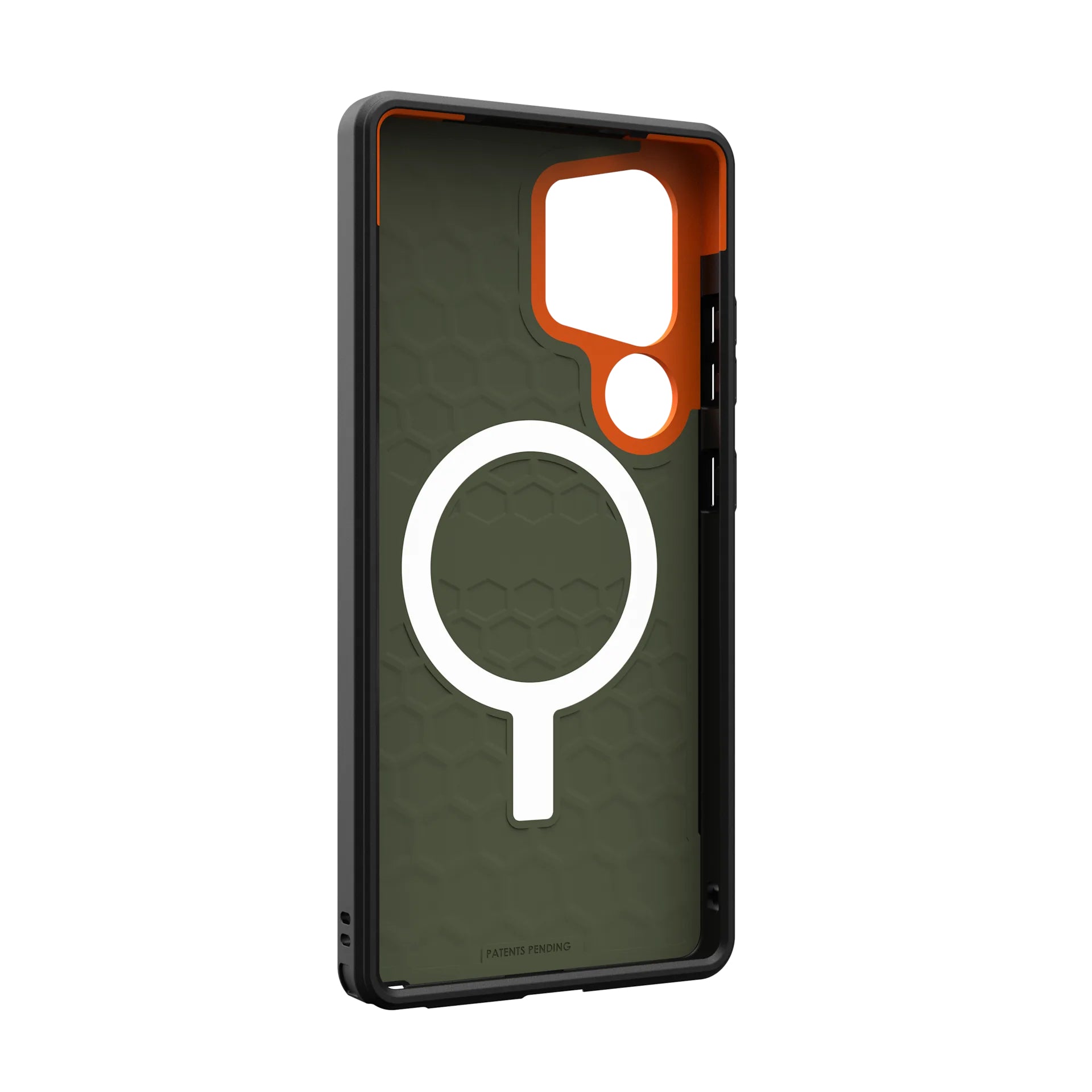Urban Armor Gear UAG Civilian – Rückcover – für Samsung Galaxy S25 Ultra, MagSafe, Kunststoff, Olive/Orange, bis 6 m sturzsicher