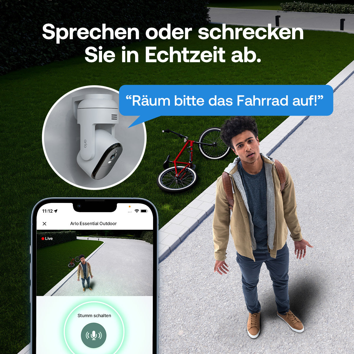 Arlo VMC2283 Netzwerkkamera – 2 MP, Full HD (1920×1080), IP65, Weiss