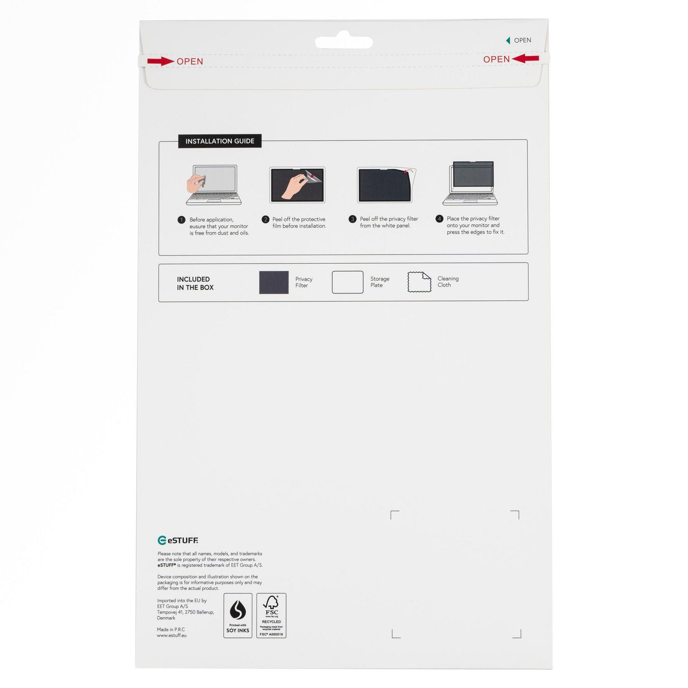 eSTUFF Blickschutzfilter für Apple iPad Air (2024/2025) 11", Touch-kompatibel