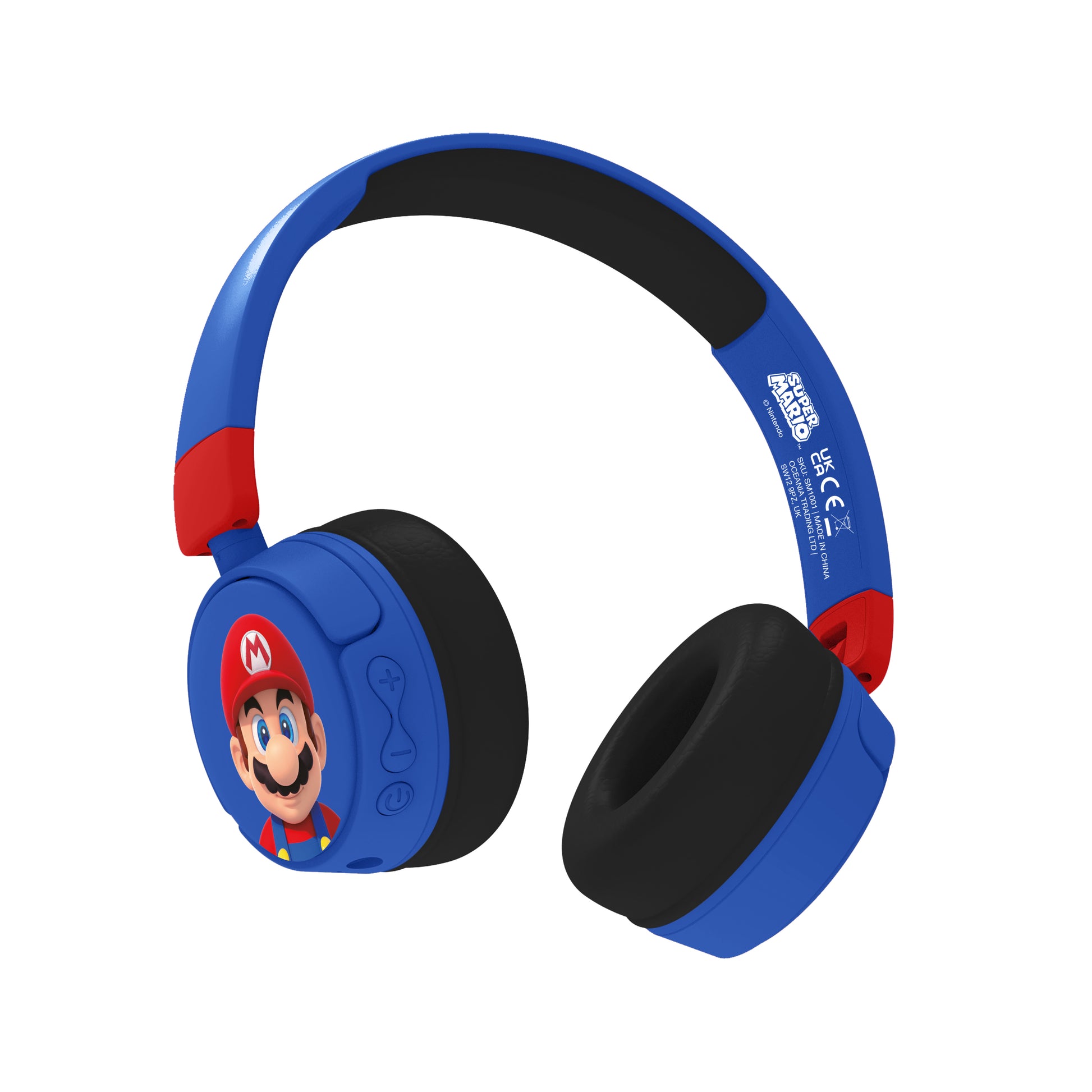 OTL Technologies OTL Super Mario V2 – Gaming-Headset (On-Ear) – Bluetooth 5.1 – für Kinder, Blau/Rot – bis 24 h