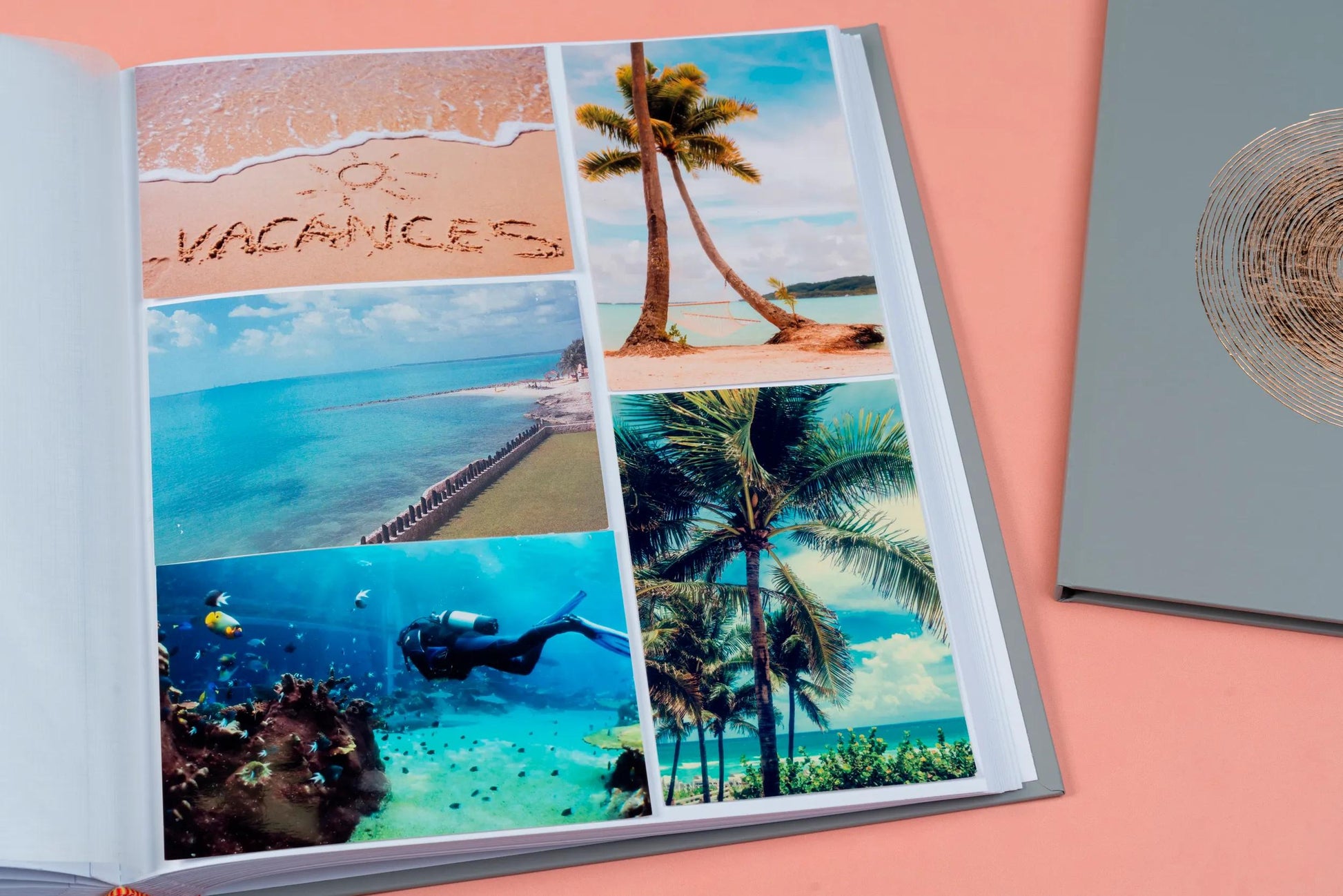Exacompta Ellipse Fotoalbum – 29 × 32 cm, Hardcover, 60 Seiten, weisse Seiten, grau, für Fotos 10 × 15 cm