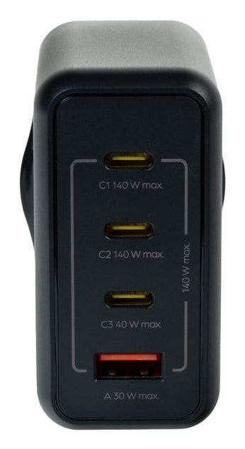 ONIT GaN-Netzteil – 140 W, 3× USB-C + 1× USB-A, PD, PPS, QC